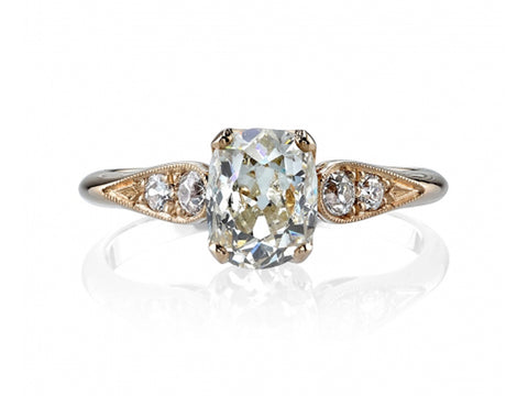 Vintage-Inspired Salt & Pepper and Antique Diamond Evergreen Ring