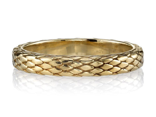 Single Stone Snake Print Yellow Gold "Eden" Wedding Band at the Best Jewelry Store in Washington DC