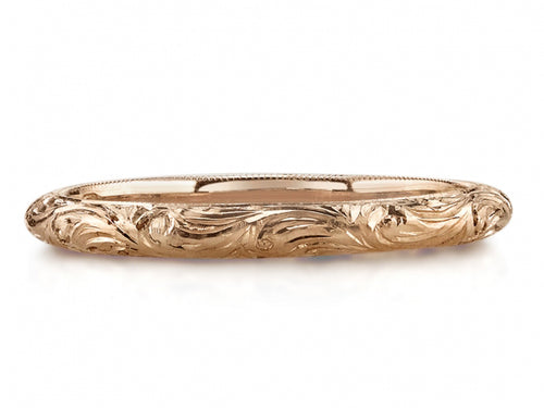 Hand Engraved Rose Gold "Natalie" Wedding Band