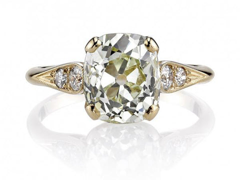 Emerald and Diamond Art Deco-Style Engagement Ring