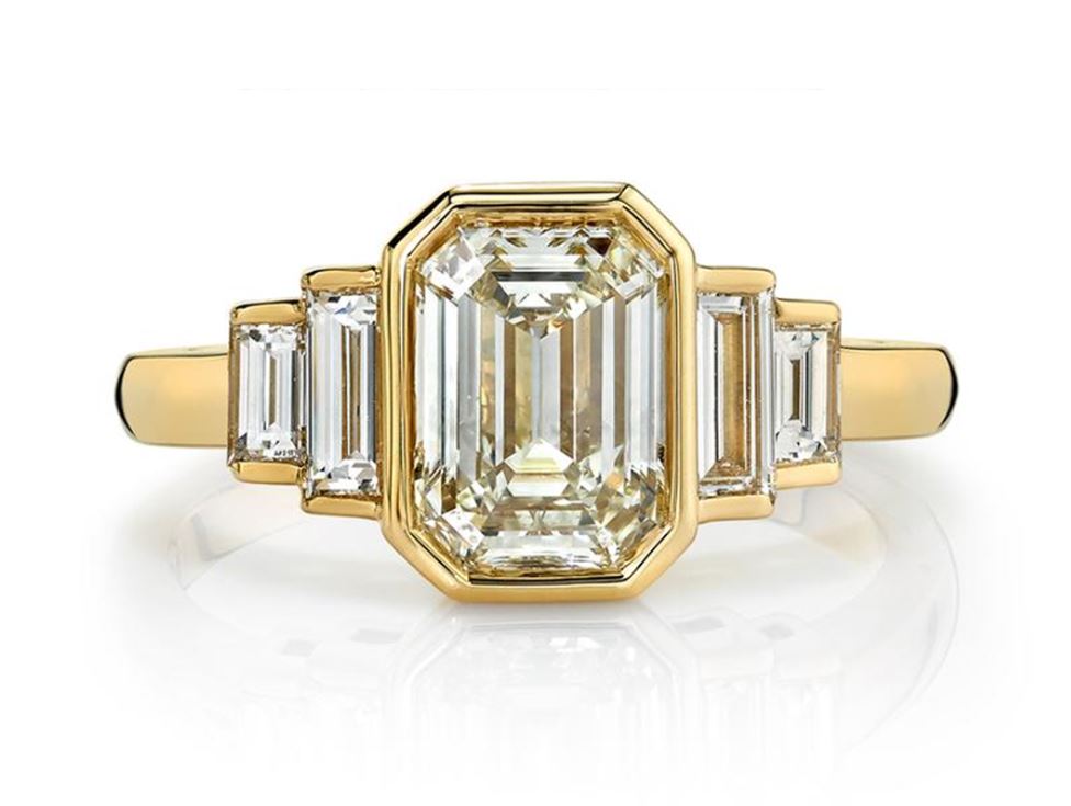 Emerald Cut Diamond "Caroline" Engagement Ring