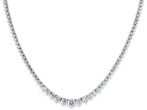 Bezel Diamond Necklace in White Gold