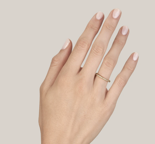 Vintage-Inspired Diamond "Molly" Wedding Band in Rose Gold