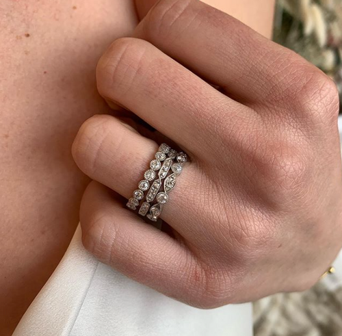 Vintage-Inspired Diamond "Carly" Eternity Wedding Band