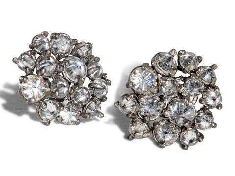 Rustic Gray Pavé Diamond Earrings