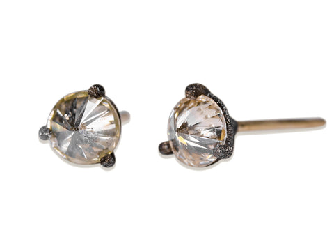 Petite Diamond Cluster Stud Earrings in 14K Yellow Gold