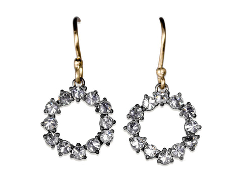 Pavé Gray Rustic Diamond Drop Earrings