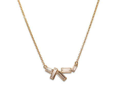Inverted Diamond Cluster Necklace