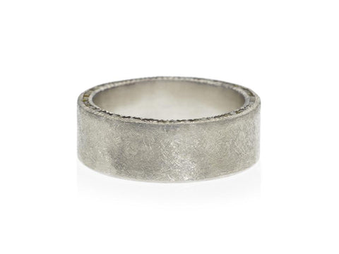 Palladium and Oxidized Silver Men's Wedding Ring