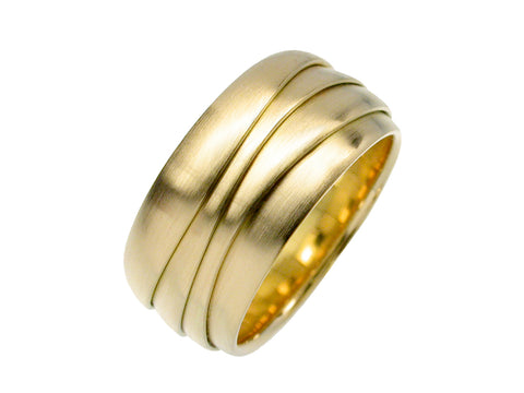 Mokume Wedding Band 18K Gold & Platinum Men's Ring