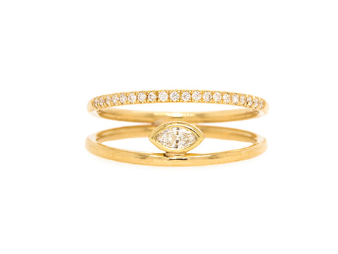 Pavé Diamond Ring in White Gold