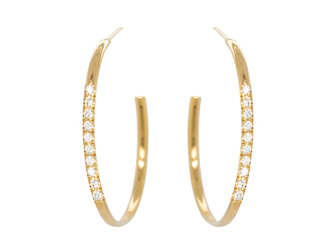 Diamond Huggie Earrings (15mm) in 14K White Gold