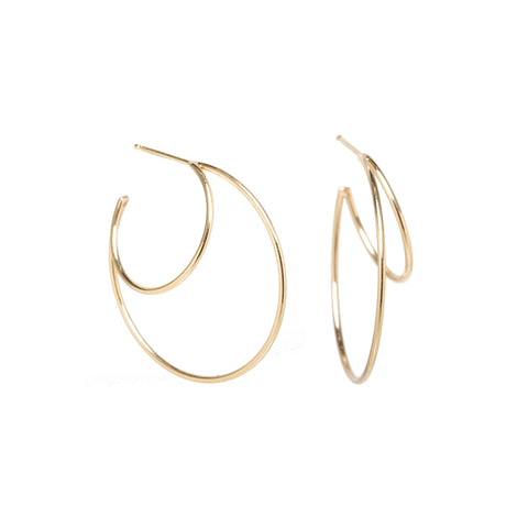 Diamond Huggie Earrings (15mm) in 14K White Gold