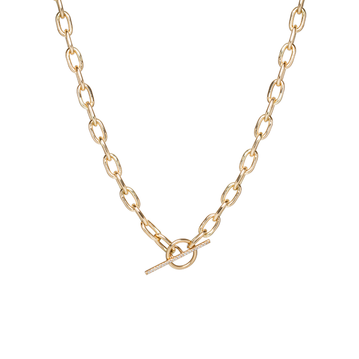 Graduated Knife Edge Oval Link Chain Necklace by Lizzie Mandler - NEWTWIST