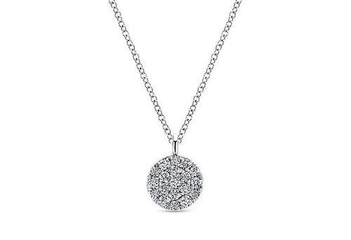 14K White Gold and Pavé Diamond Pendant Necklace at the Best Jewelry Store in Washington DC
