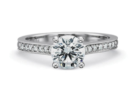 Oval and Pear Diamond Three-Stone Engagement Ring
