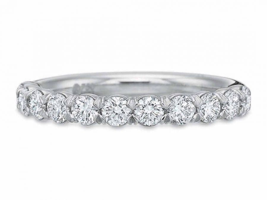Simple White Gold and Diamond Wedding Band