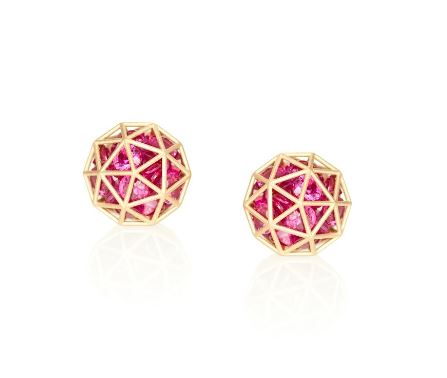 Pavé Diamond Cluster Stud Earrings in 14K Yellow Gold