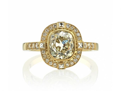 Antique Cushion Diamond "Amanda" Engagement Ring