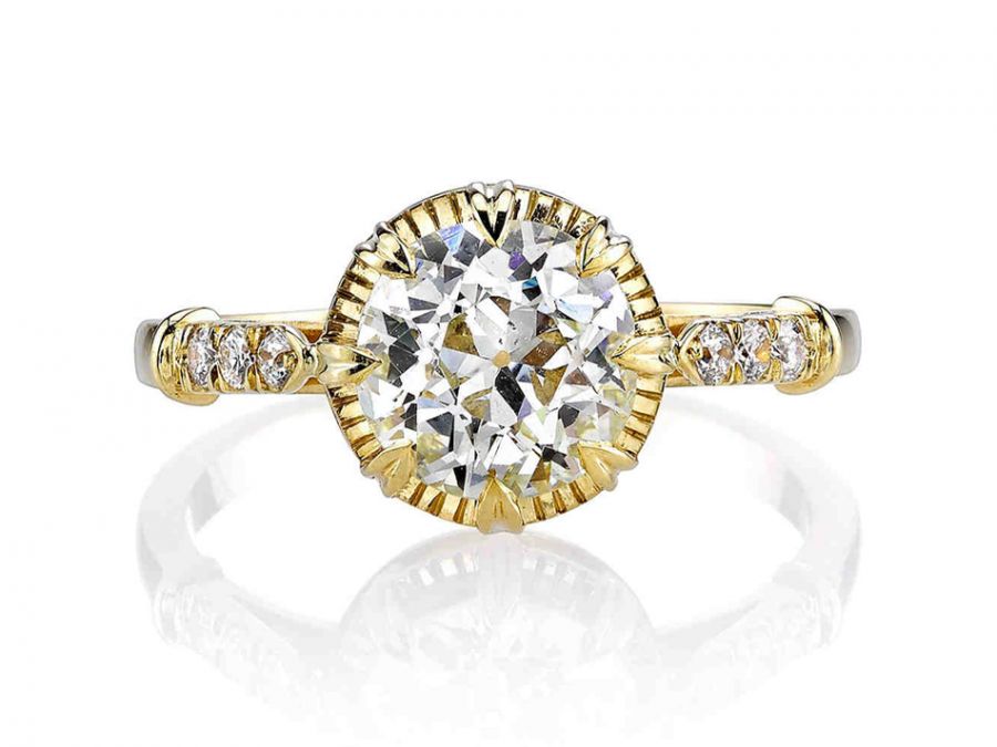 Single Stone 18K Yellow Gold and Old European Cut Diamond Engagement Ring in Washington DC