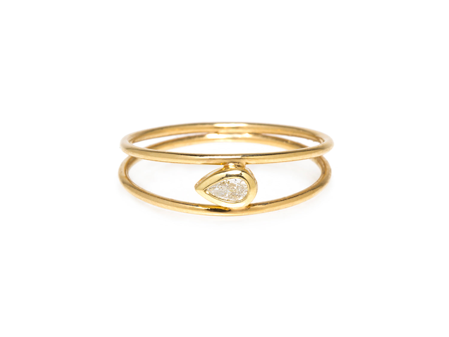 Pear Diamond Double Band Ring