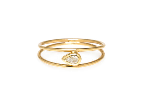 Diamond Wrap Ring in 18K Rose Gold